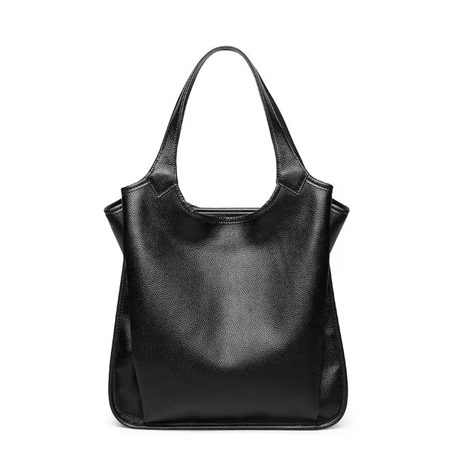 100% Luxury Genuine Leather Tote Bag Female Real Leather Cowhide Women Shoulder Bag For Women