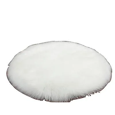 100cm White Plush round bedroom carpet round cushion AZ1922