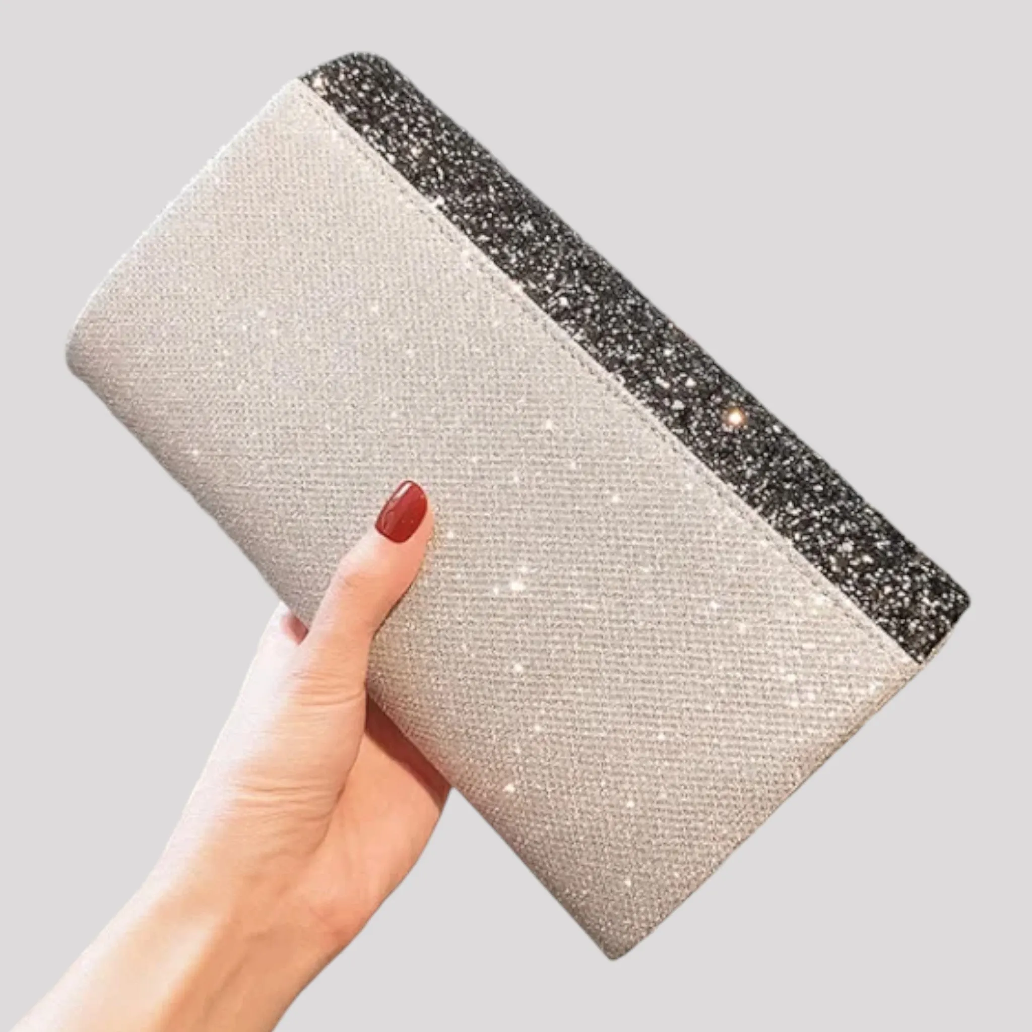 2 Tone Sparkle Clutch Bag