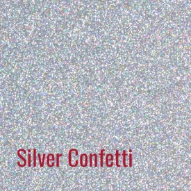 20" Silver Confetti Siser Glitter Heat Transfer Vinyl (HTV)