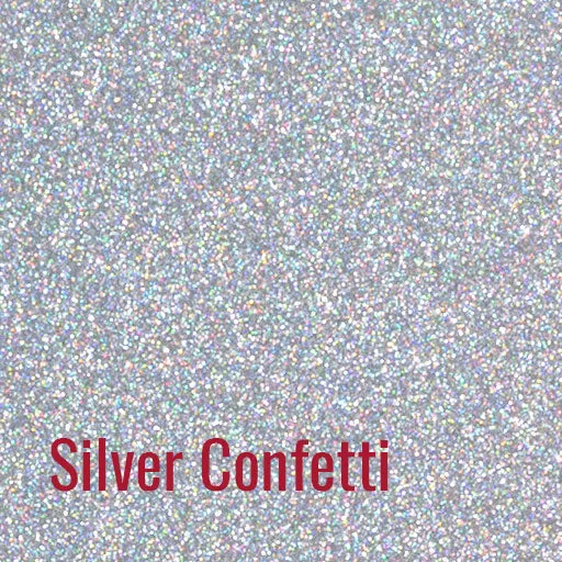 20" Silver Confetti Siser Glitter Heat Transfer Vinyl (HTV)