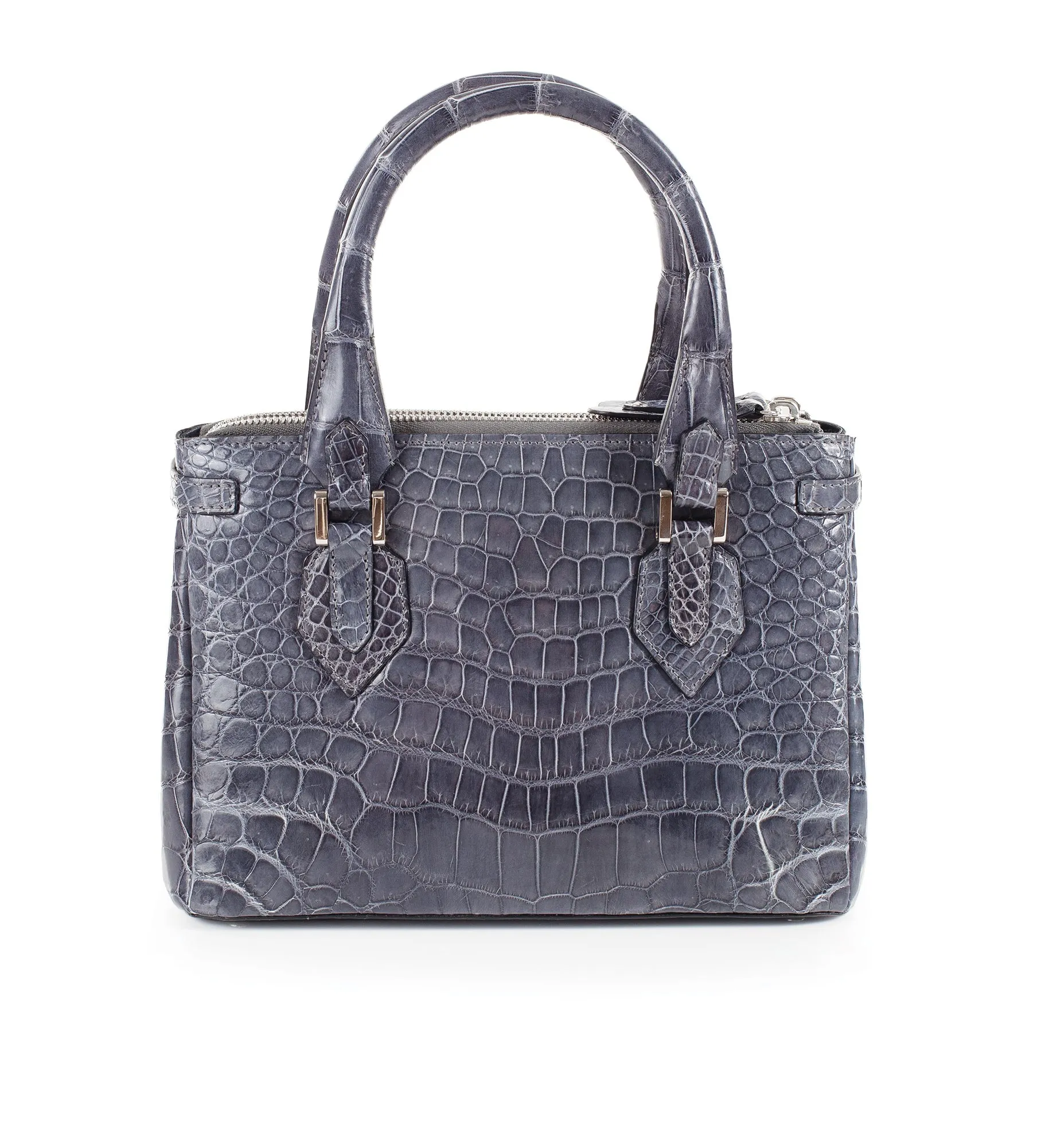 30-657-GRY THE JULIETTE Gracen Nile Crocodile Handbag, Gray