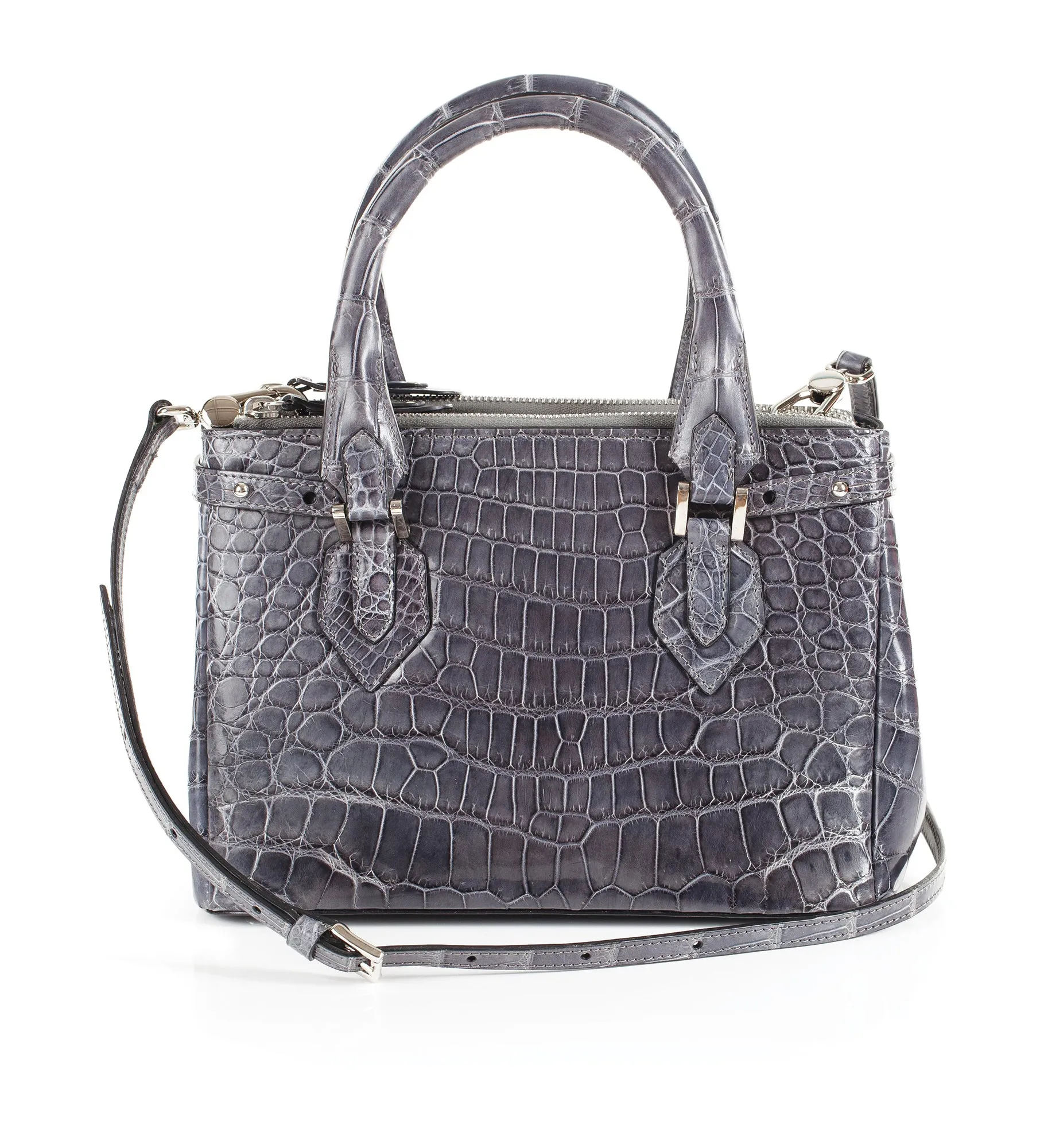 30-657-GRY THE JULIETTE Gracen Nile Crocodile Handbag, Gray