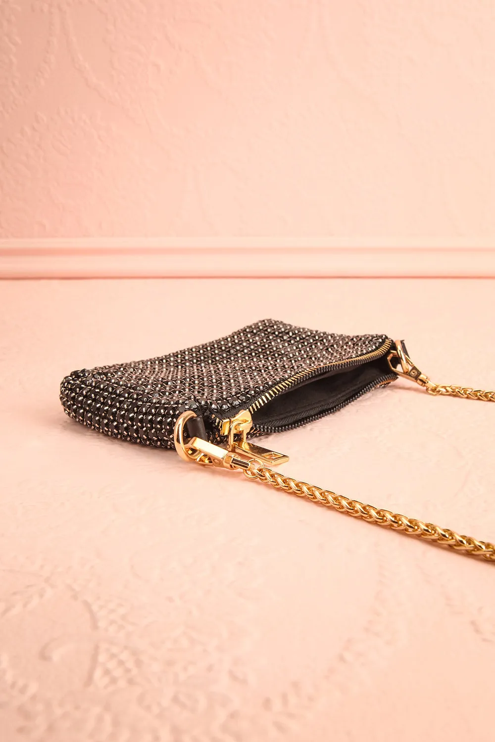 A La Brunante Black | Crystal Clutch Bag