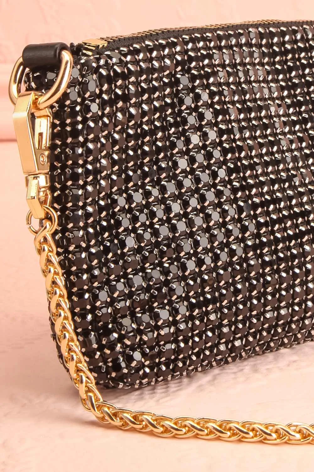 A La Brunante Black | Crystal Clutch Bag