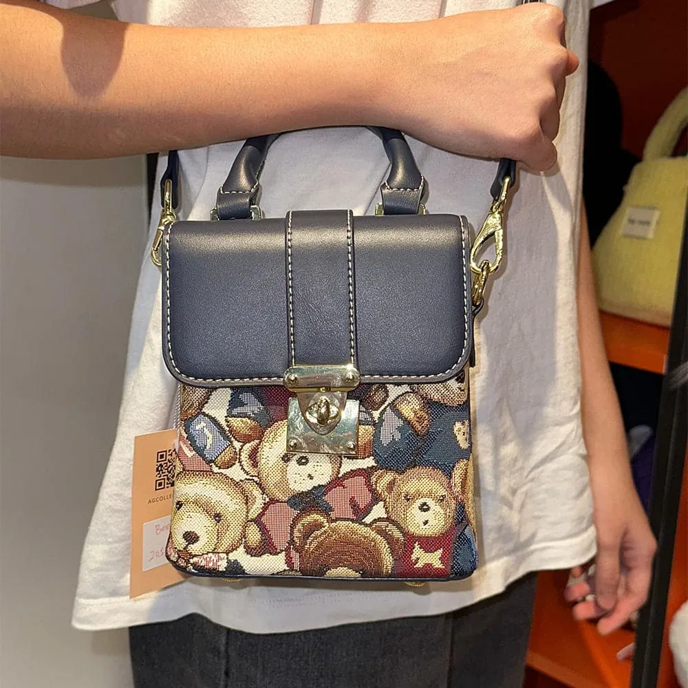 AG Collective Mini Crossbody Cute Bear Pattern Women's Bag