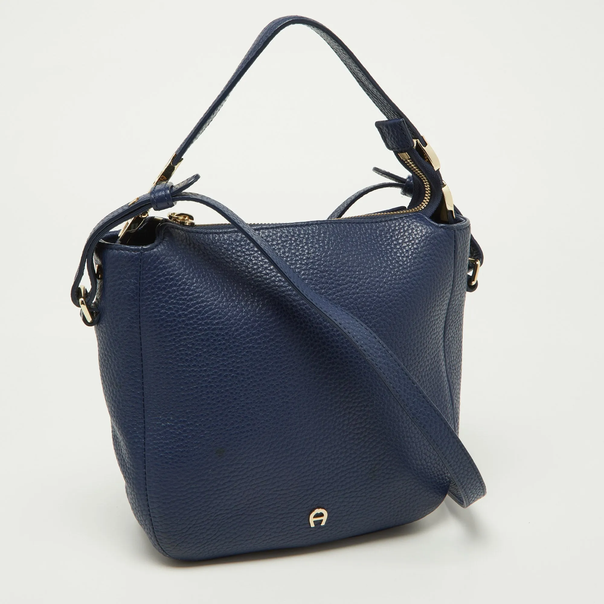 AIGNER Blue Leather Crossbody Bag