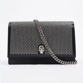 Alexander McQueen Skull Studs Bag Black Leather Small