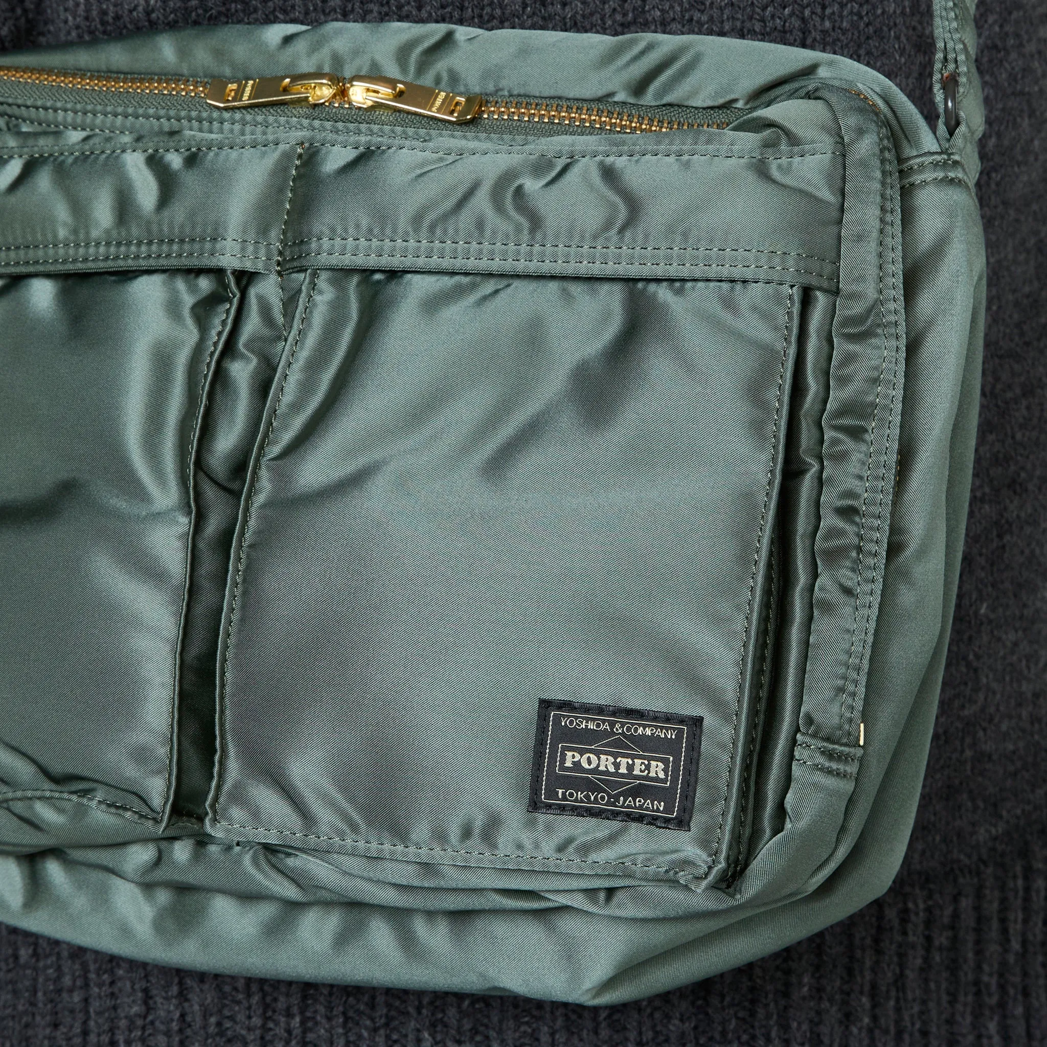 All New Tanker Sling Bag W-Zip Sage Green (L)