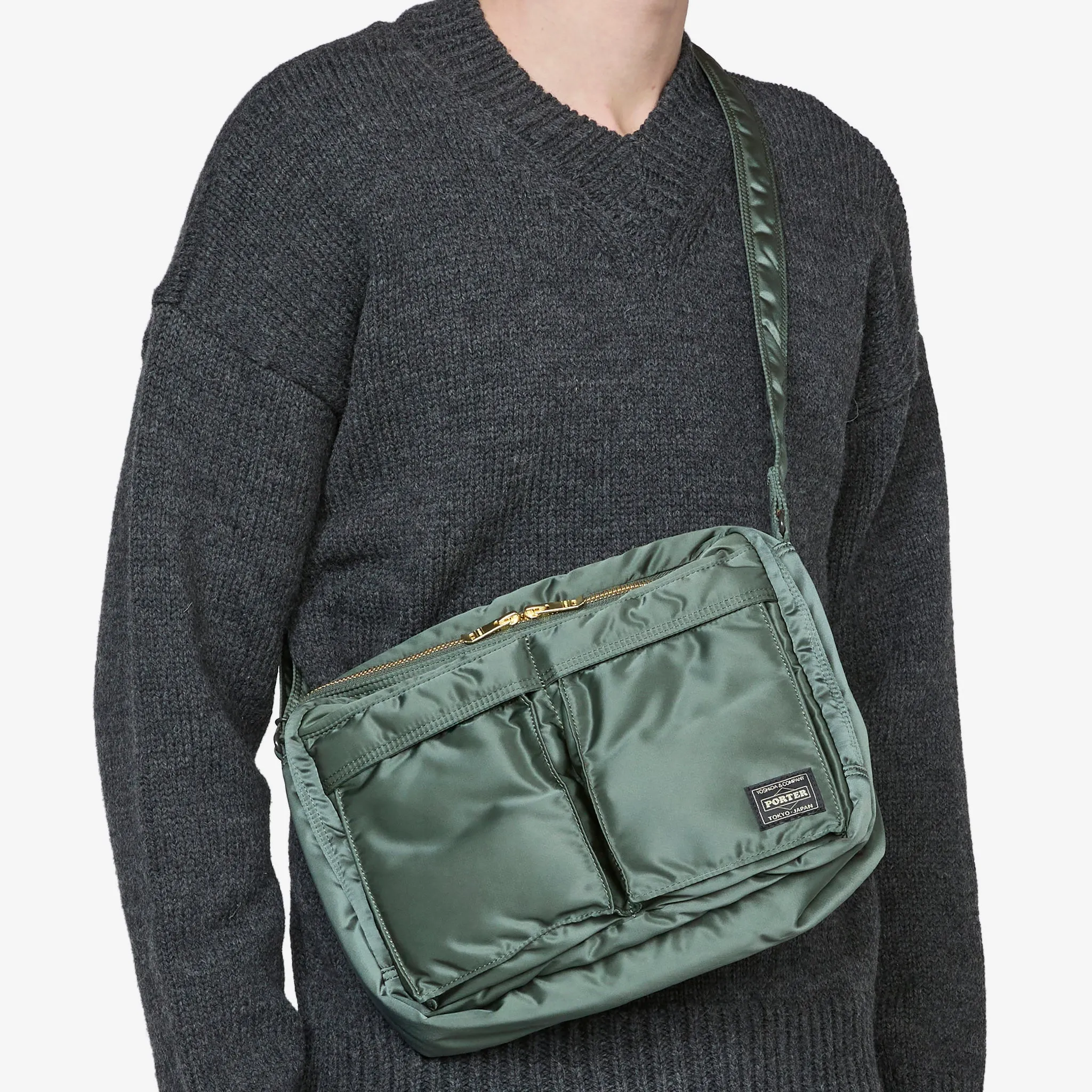 All New Tanker Sling Bag W-Zip Sage Green (L)