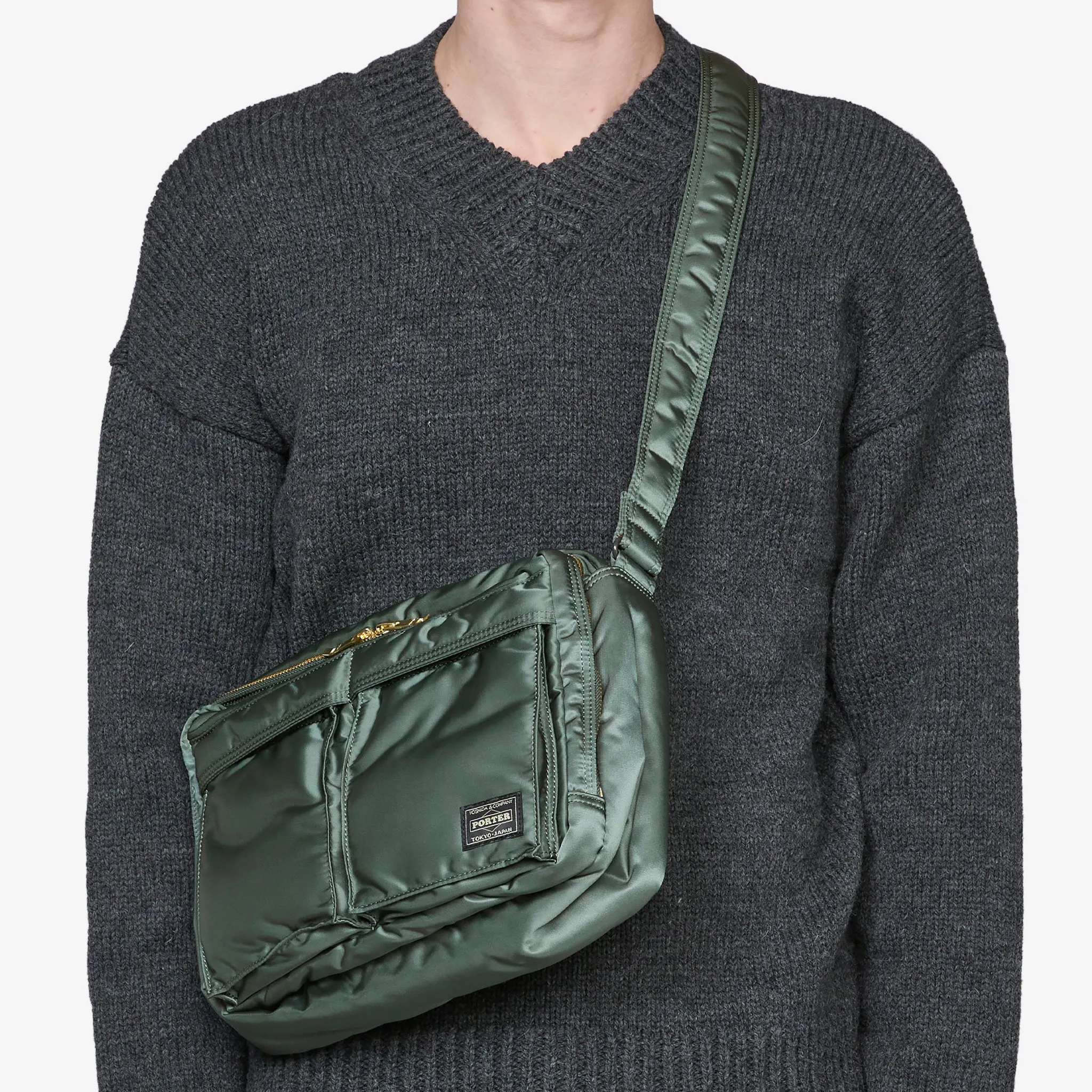 All New Tanker Sling Bag W-Zip Sage Green (L)