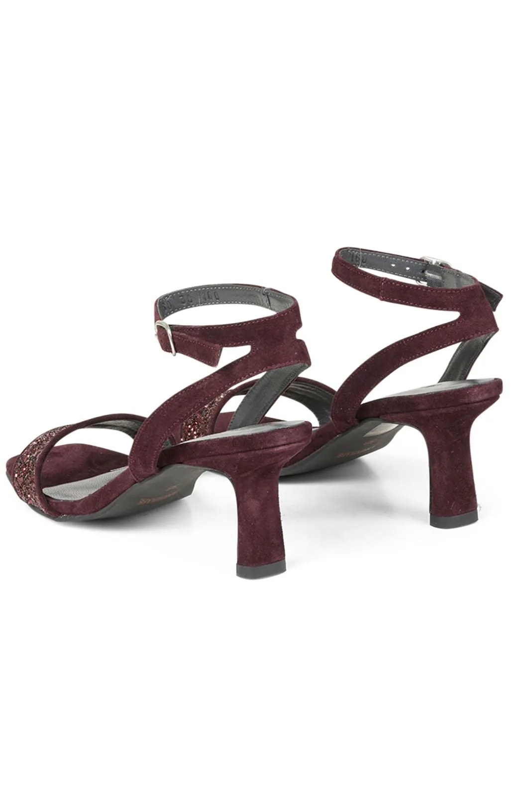 Angulus - Sandals- Block heels - 1710/2195 Bordeaux Glitter