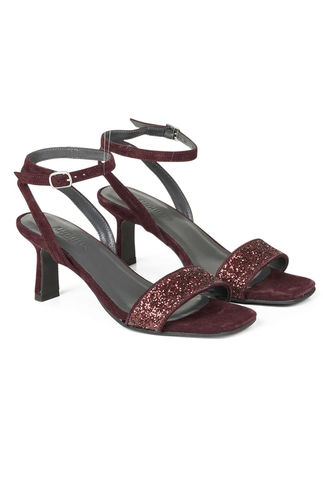 Angulus - Sandals- Block heels - 1710/2195 Bordeaux Glitter