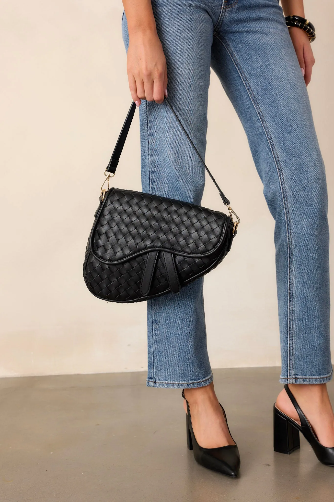 Around City Streets Woven Black Saddlebag