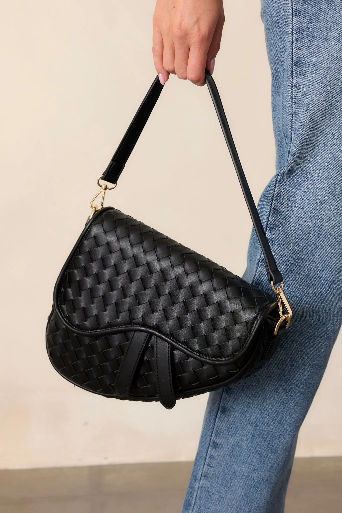 Around City Streets Woven Black Saddlebag