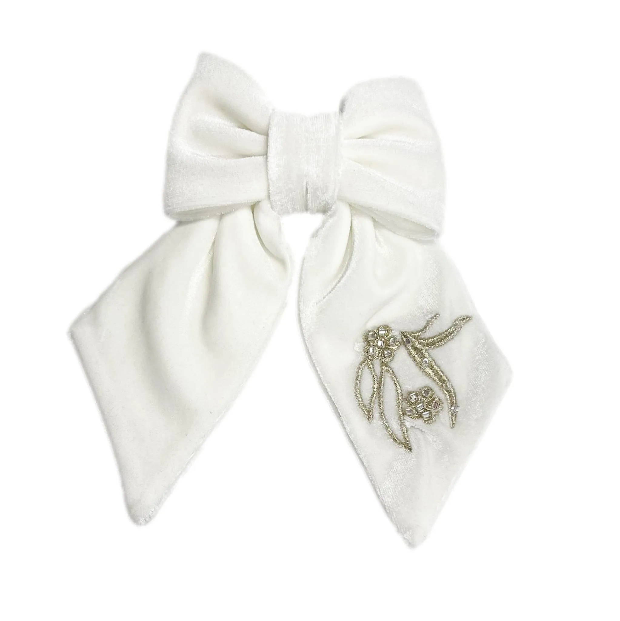 Aurora Ivory Velvet Hair Bow