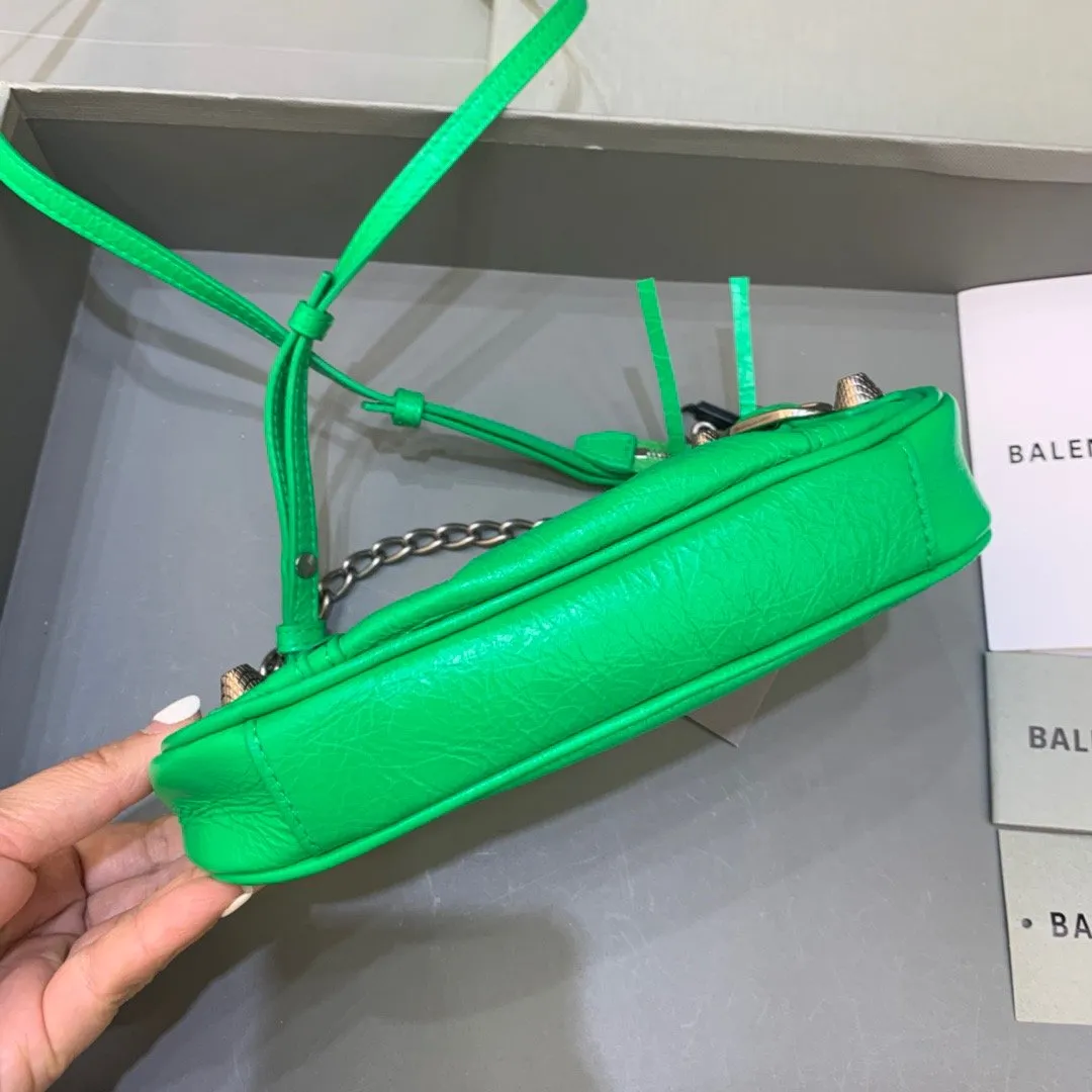 Balen Le Cagole Mini Bag With Chain In Green, For Women,  Bags 8.2in/21cm