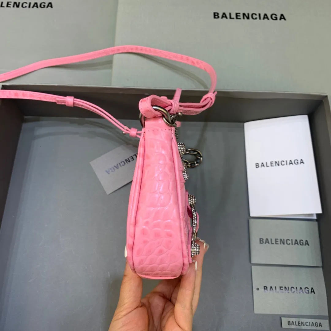 Balen Le Cagole Mini Bag With Chain In Pink, For Women,  Bags 8.2in/21cm 69581423EBY5812