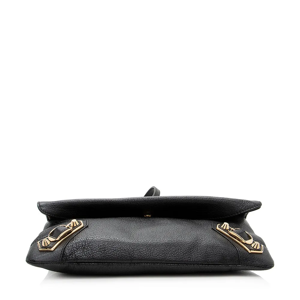 Balenciaga Agneau Metallic Edge Giant 12 Envelope Strap Clutch (SHF-18649)