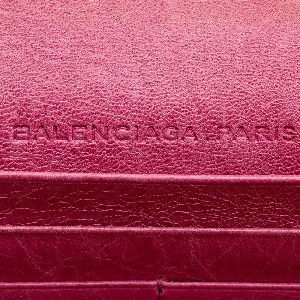 Balenciaga Agneau Motocross Classic Money Continental Wallet - FINAL SALE (SHF-18248)