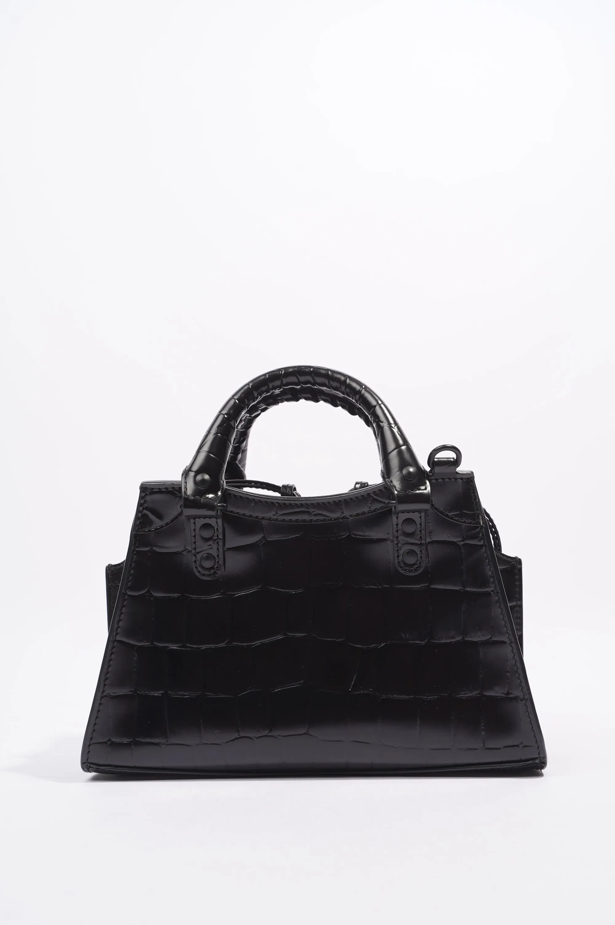 Balenciaga Balenciaga Mini Neo Classic City Croc Leather Bag Black Embossed Leather Mini