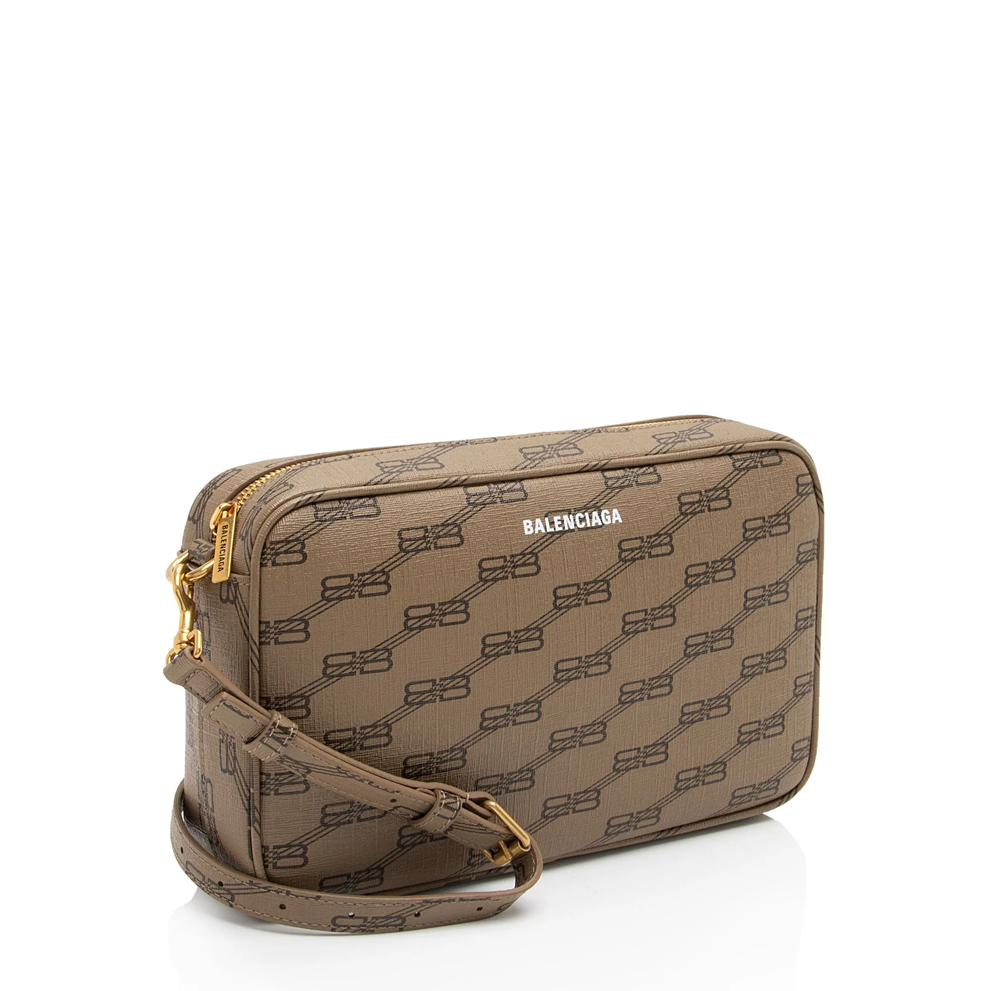 Balenciaga BB Monogram Canvas Medium Camera Bag (SHF-pcOicu)