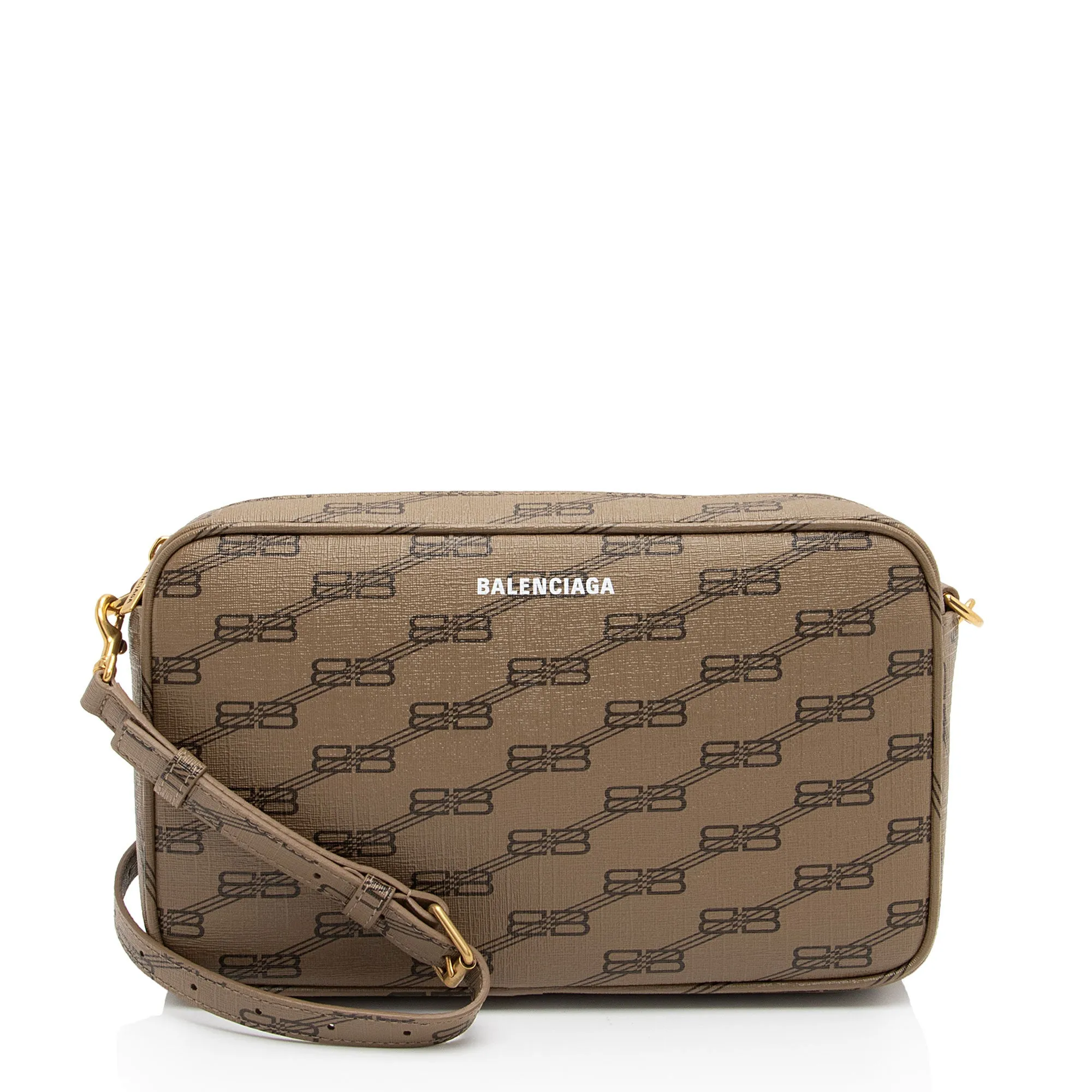 Balenciaga BB Monogram Canvas Medium Camera Bag (SHF-pcOicu)