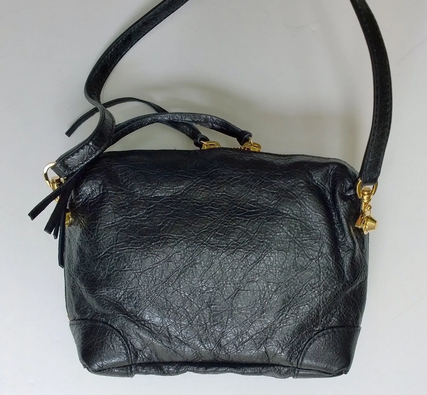 Balenciaga City Reporter Crossbody Chain Bag in Black Leather New