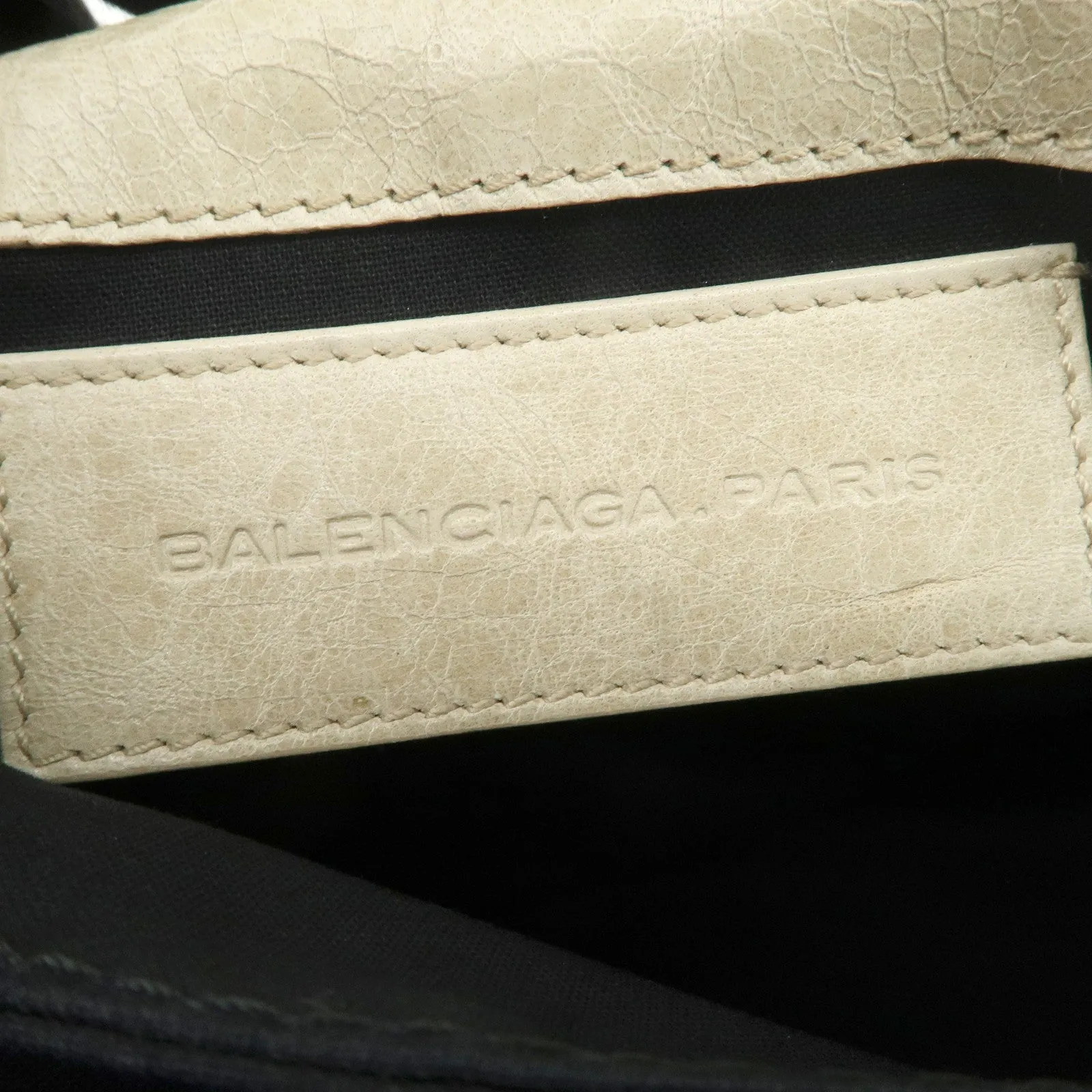 BALENCIAGA Leather Giant Envelope Clutch Bag Ivory 186182