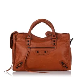 Balenciaga Motocross Classic City Leather Satchel (SHG-29289)