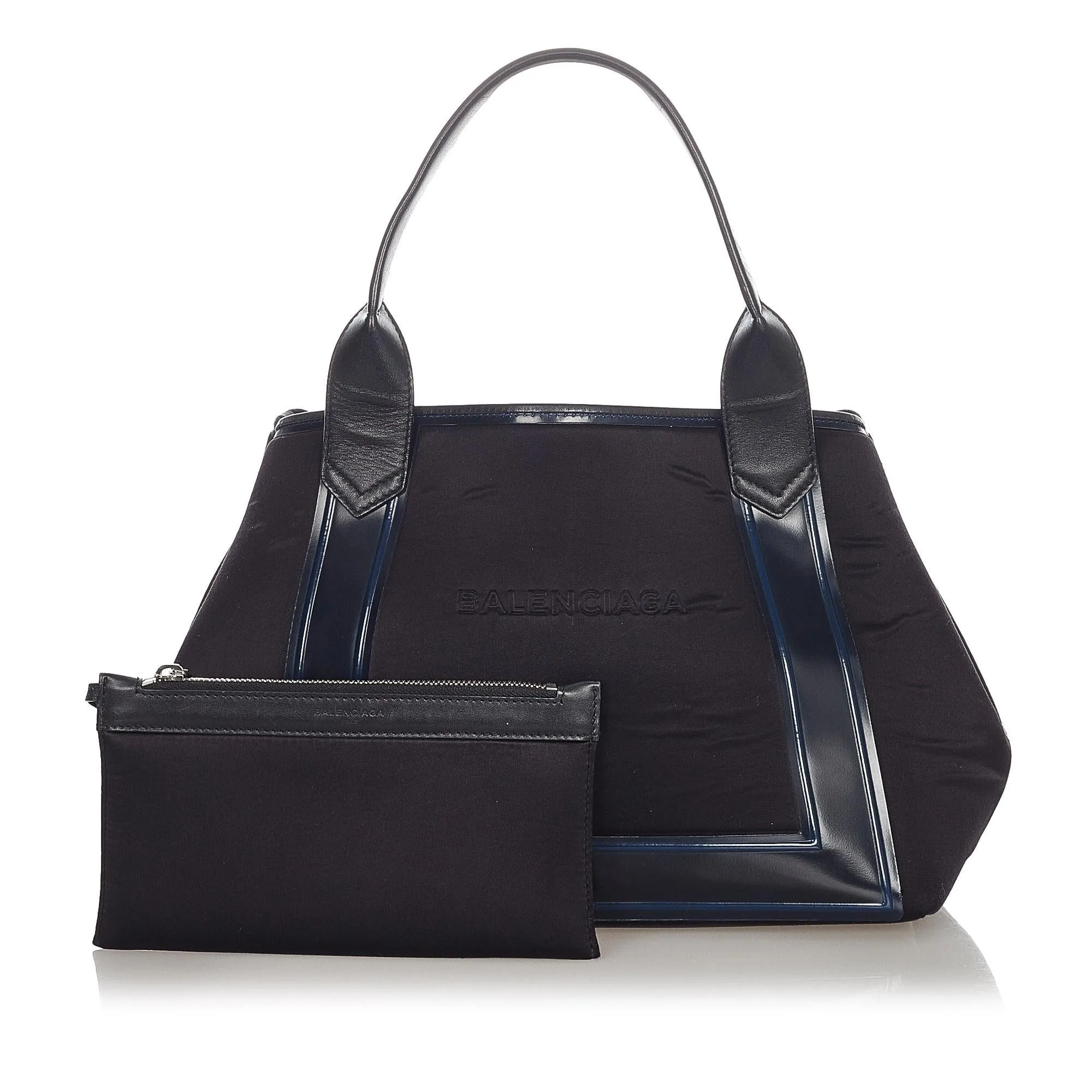 Balenciaga Navy Cabas S Canvas Tote Bag (SHG-22964)