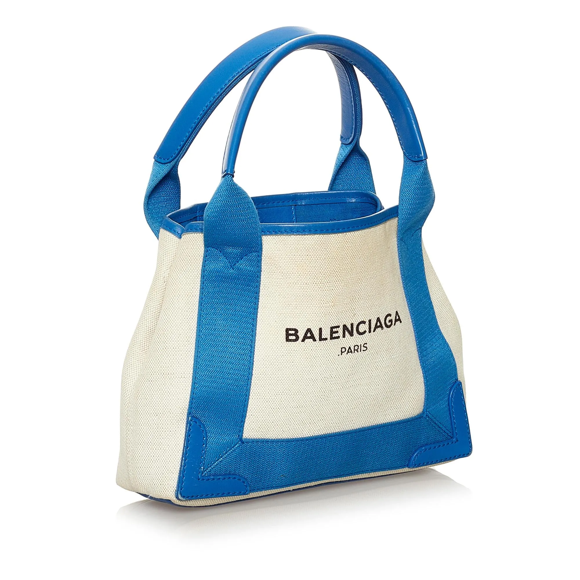 Balenciaga Navy Cabas XS Canvas Satchel (SHG-33098)