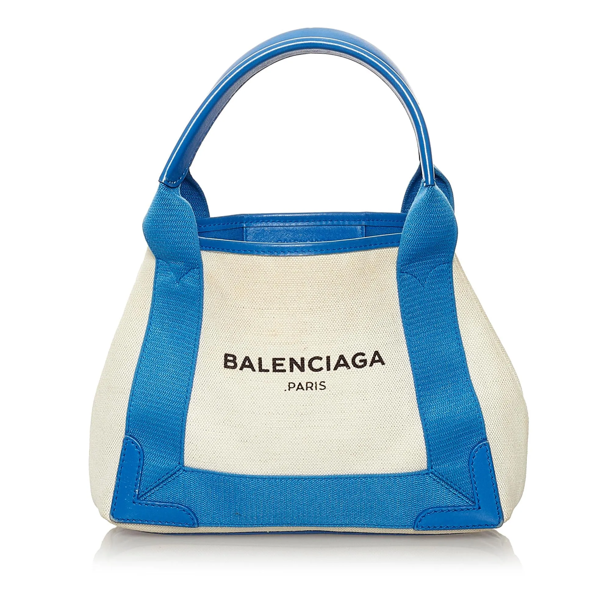 Balenciaga Navy Cabas XS Canvas Satchel (SHG-33098)