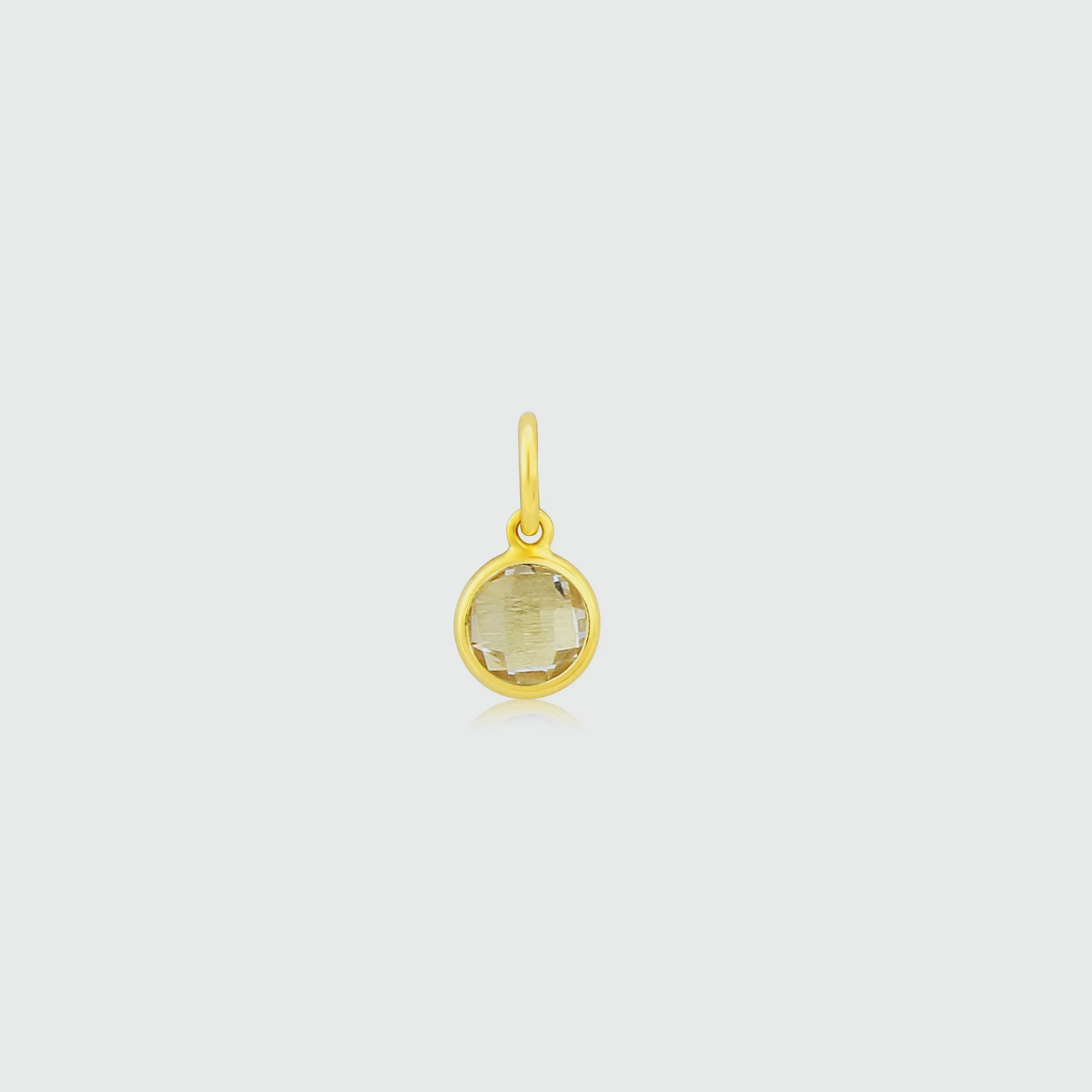 Bali 9ct Gold & White Topaz April Birthstone Pendant