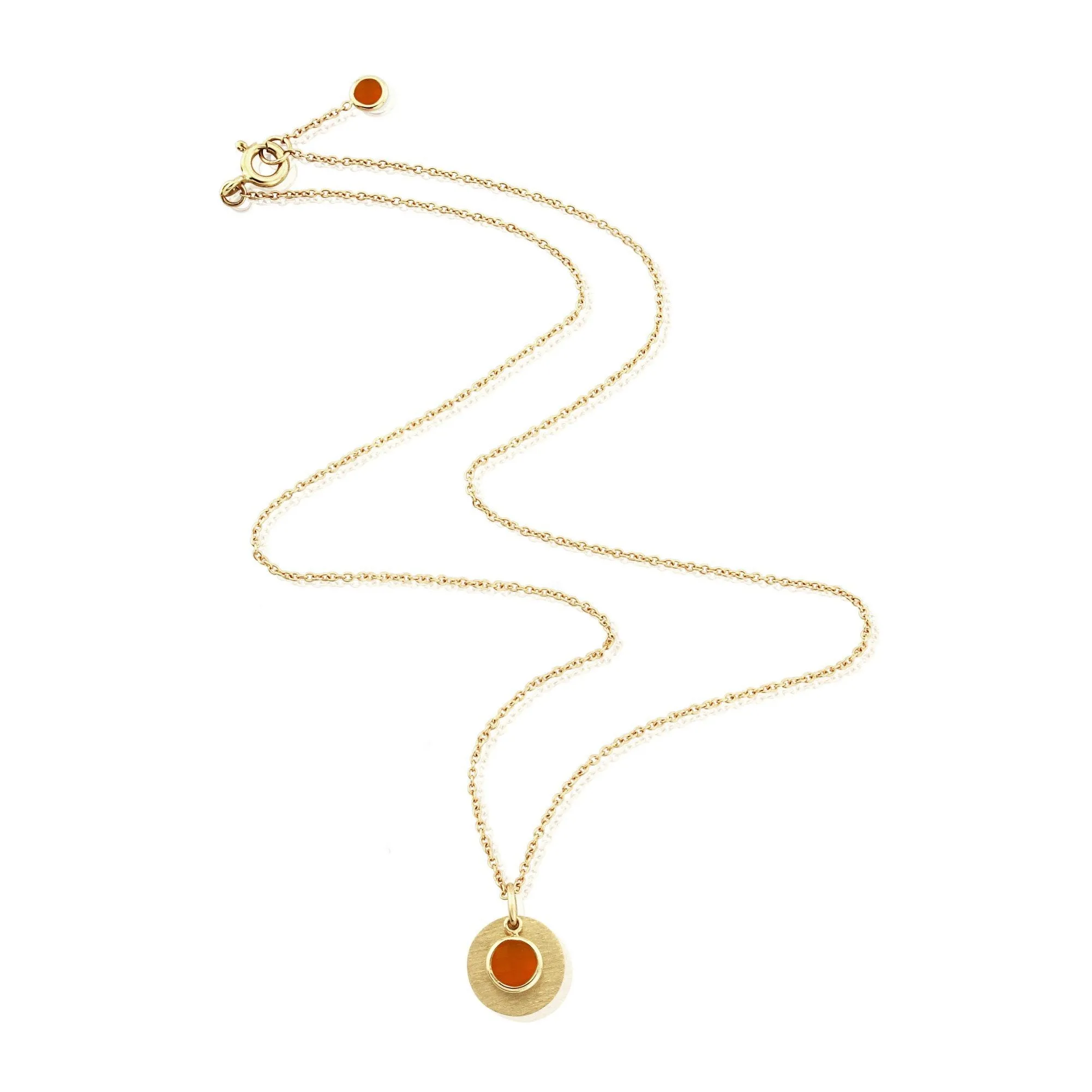 Bali 9ct Gold Carnelian July Birthstone Necklace