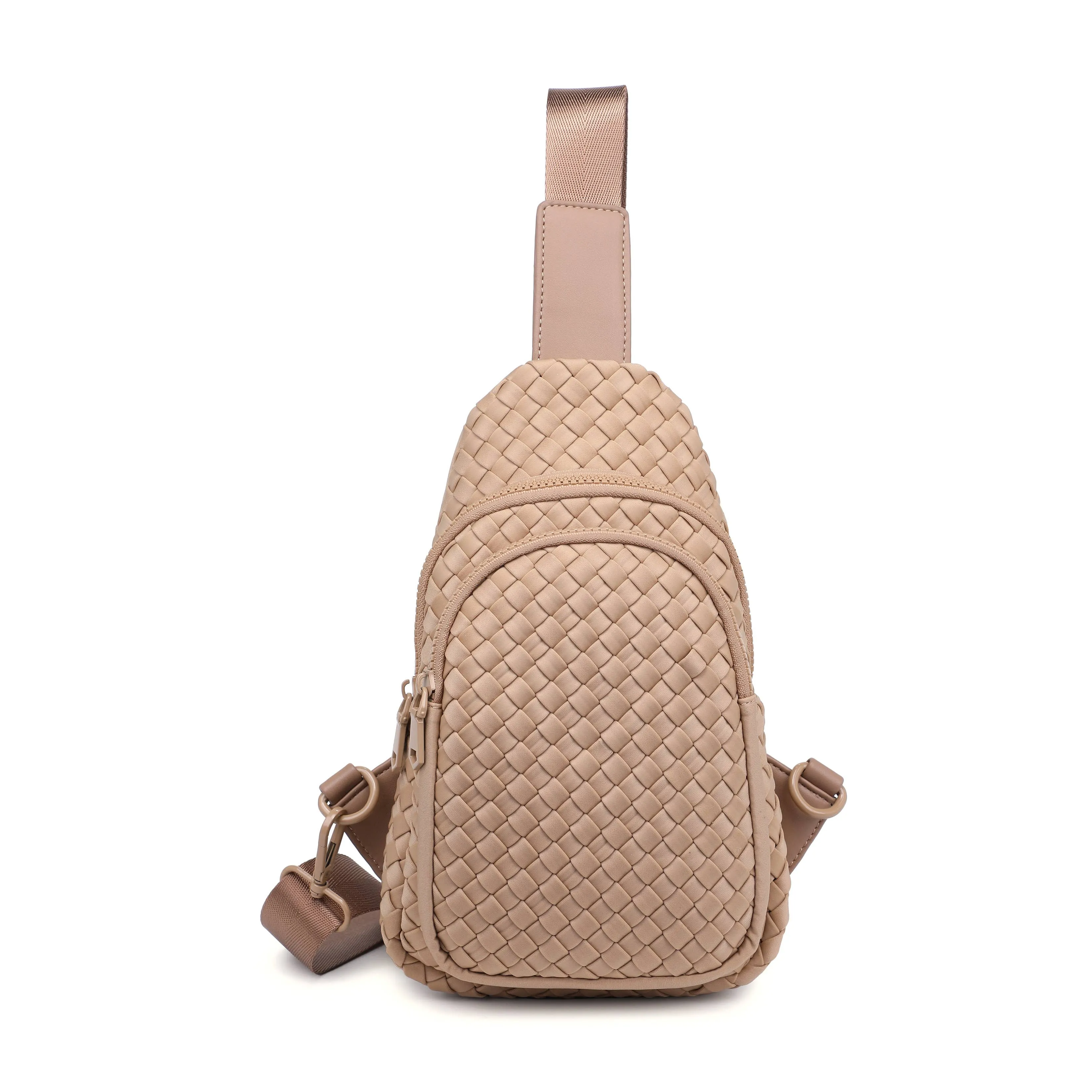 Beyond The Horizon - Woven Neoprene Sling Backpack: Cream