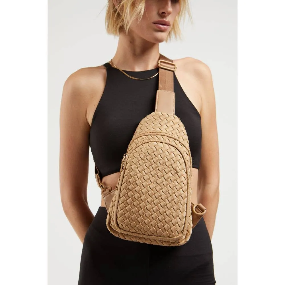 Beyond The Horizon - Woven Neoprene Sling Backpack: Cream