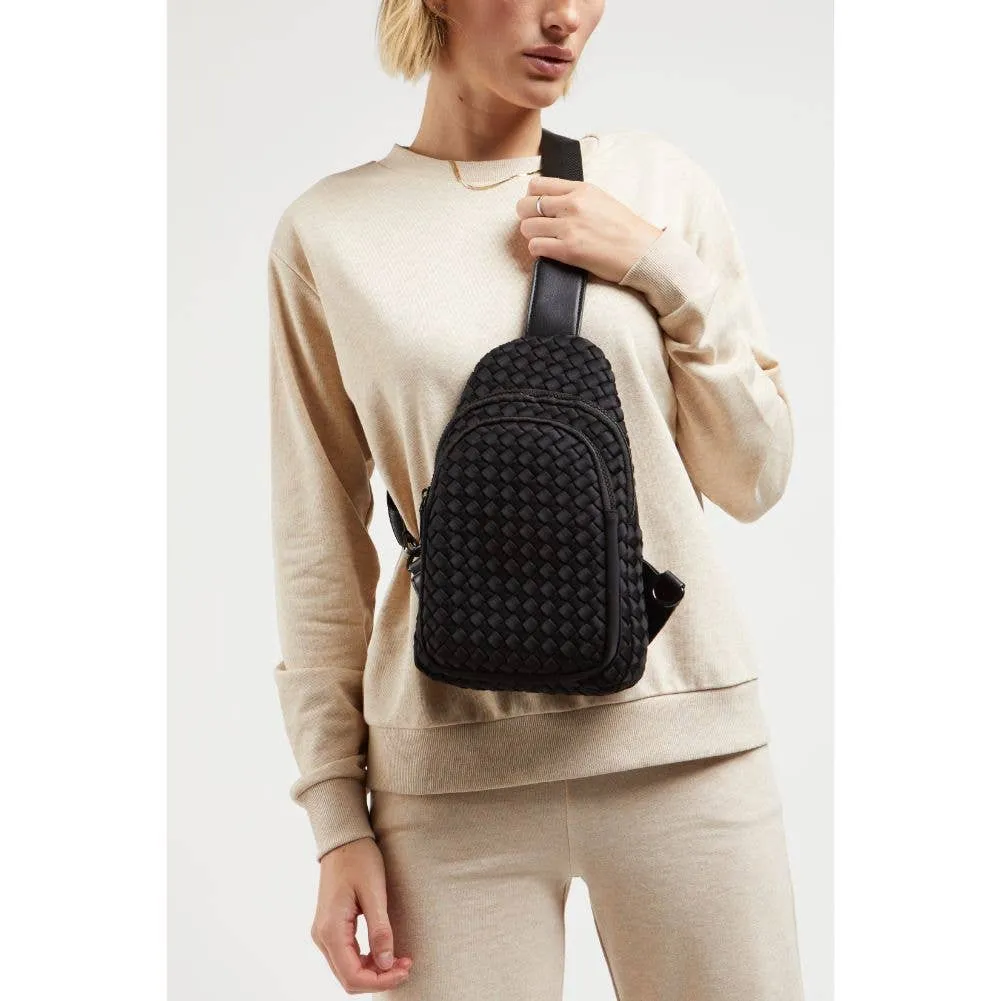 Beyond The Horizon - Woven Neoprene Sling Backpack: Cream