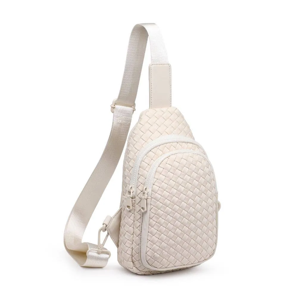 Beyond The Horizon - Woven Neoprene Sling Backpack: Cream