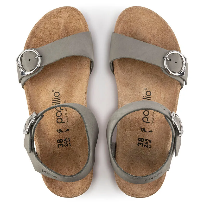 Birkenstock Papillio Soley Dove Gray Nubuck Leather Wedge Women's