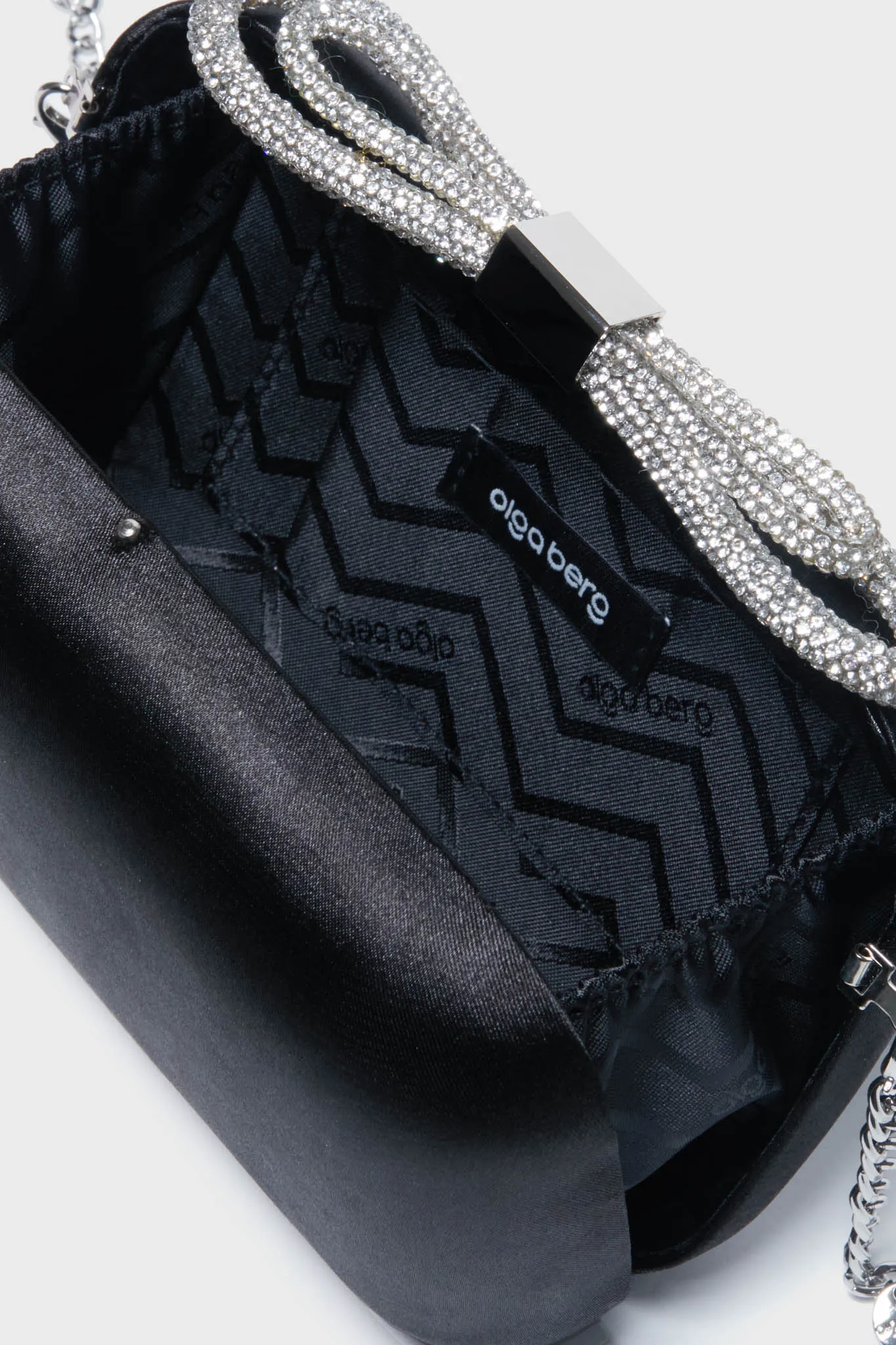 Black Ada Crystal Bow Clutch