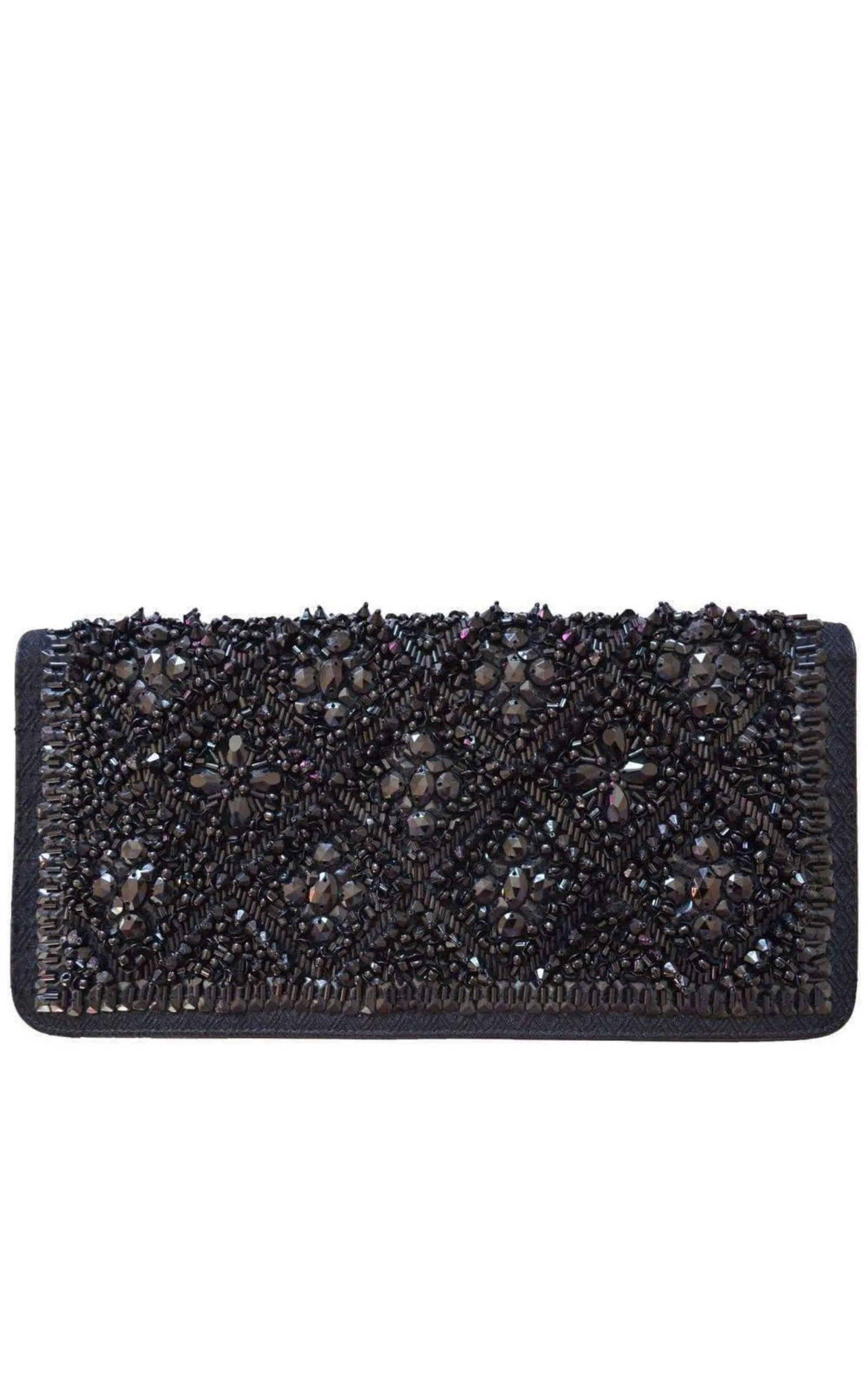 Black Beaded Handmade Clutch