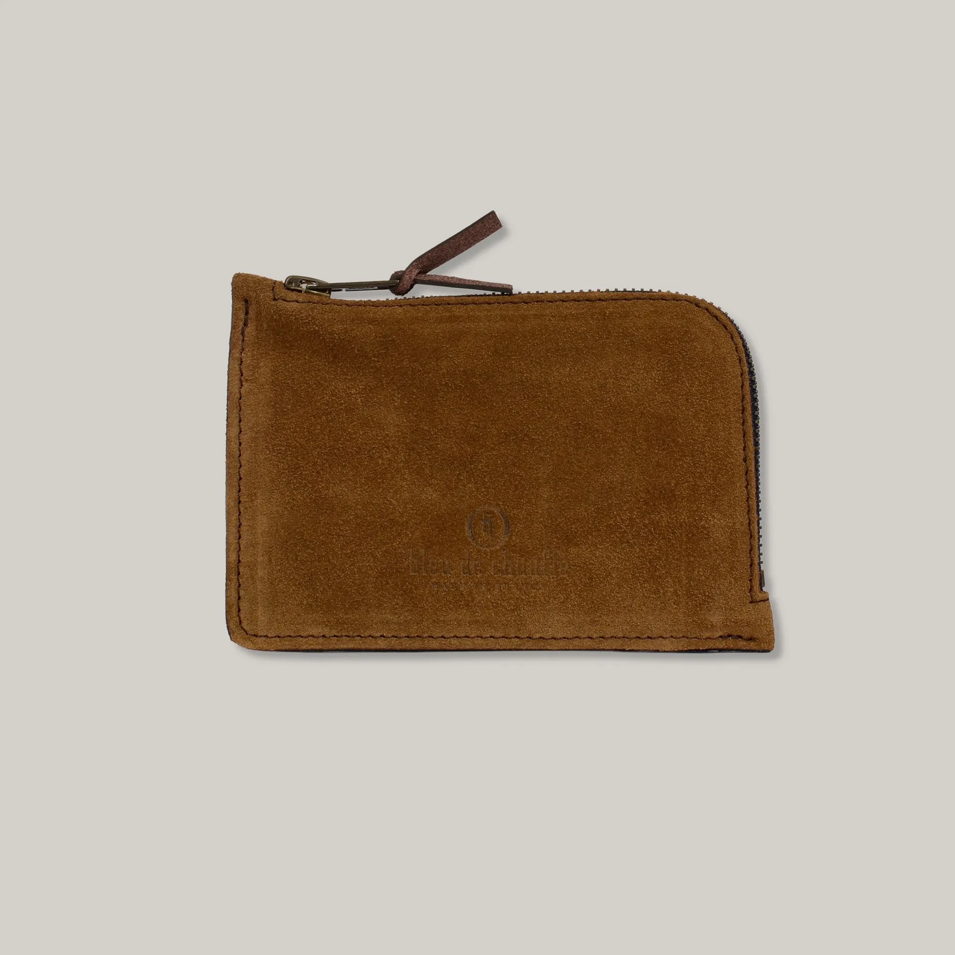 BLEU DE CHAUFFE POGNON ZIPPERED PURSE - TABAC