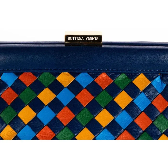 BOTTEGA VENETA Vintage Intrecciato Leather Harlequin Clutch