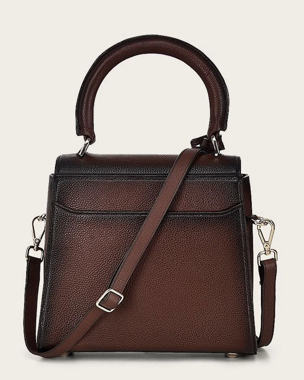 Brown ultra exotic top handle handbag