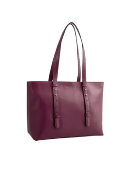 BURGUNDY LEATHER HANDBAG