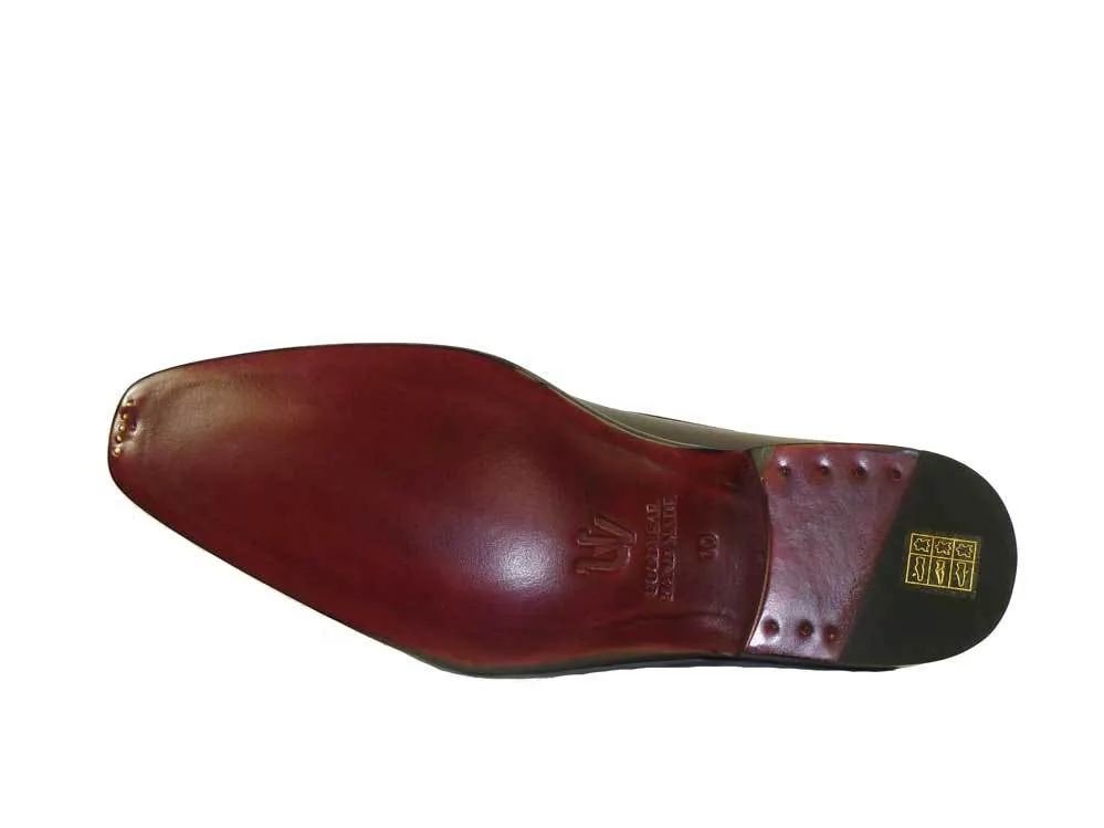 Burnished Calfskin Monkstrap Burgundy