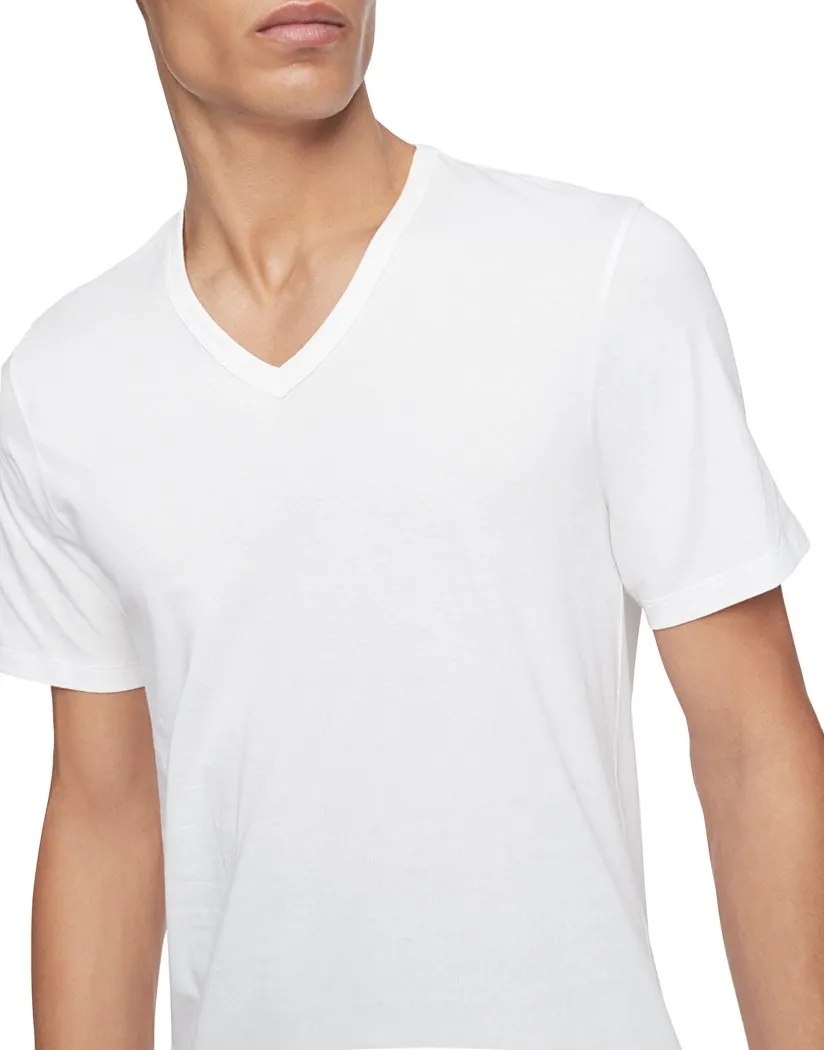 Calvin Klein Cotton Classics 3 Pack Slim Fit Short Sleeve V Neck T-Shirt NB4014