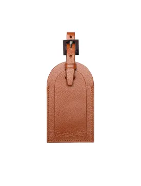 Capra Luggage Tag With Flap Tan