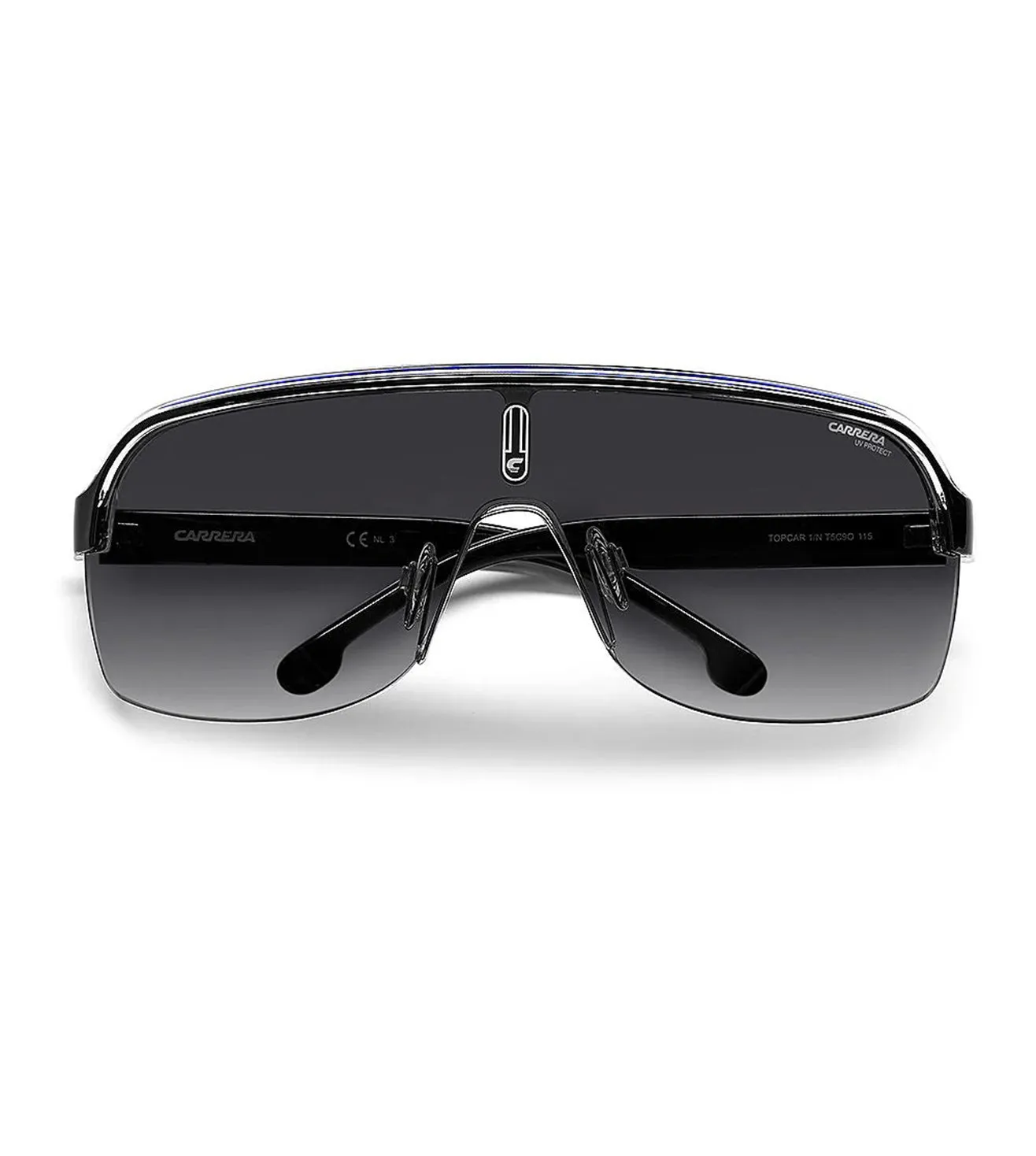 Carrera Top Car Men's Dark Grey Gradient  Wraparound Sunglass